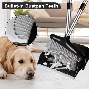 Juego de escoba y recogedor giratorios a precio de fábrica, escobas y recogedores plegables con mango de acero inoxidable para oficina en casa - Product Image 5