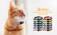 Ensemble de collier pour chat en nylon réfléchissant réglable de couleurs mélangées avec boucle de rupture et cloche pour la formation des chats chatons également pour les chiens