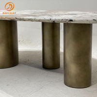 Ensemble table à manger ronde de luxe 12 places en marbre design en métal