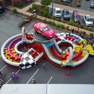 Madness Challenge Inflables Carrera de obstáculos Carnaval Juegos deportivos Paseo Figura 8 Carrera de obstáculos para niños y adultos - Product Image 1