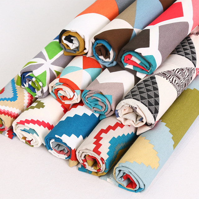 Polyester Cotton Printed Geometric Fine Canvas Fabric, Curtains, Sofas, Tablecloths, Pillows, Cushions, Pet Mats, Tent Fabrics