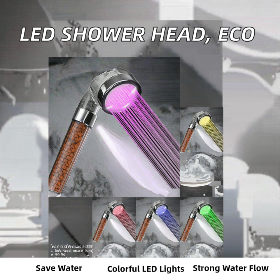 Eco-Friendly LED Shower Head High Pressure Water Saving No Power Supply ...