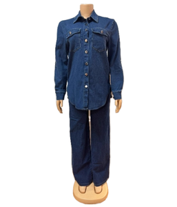 <span class=keywords><strong>Set</strong></span> Coordinato Minimalista da Donna: Cardigan con Colletto a Tacca e Pantaloni a Gamba Dritta, Top in Maglia a Maniche Lunghe - Product Image 1