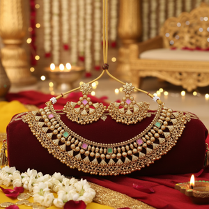 <b>Silver</b> Plated Brass Zircon Kundan Bridal Ethnic Wedding Engagement Anniversary Party Gift High Quality Jewelry Set <b>Choker</b> - Product Image 3