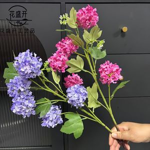 Flor Artificial de Hortensia, Rama Individual, Flor de Seda de Alta Simulación, Decoración para Bodas y Hogar - Product Image 1