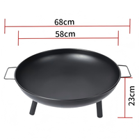 Brasero d'extérieur portable en acier pour foyer et chauffage, pour 4-5 personnes, avec gril barbecue multifonctionnel antiadhésif