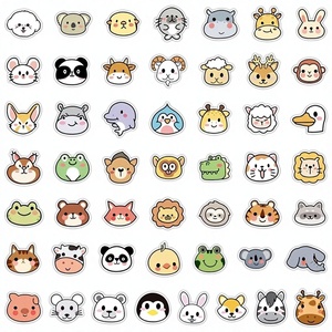 Autocollants décoratifs en PVC de haute qualité, style dessin animé mignon, pour l'école, 50 pièces - Product Image 1