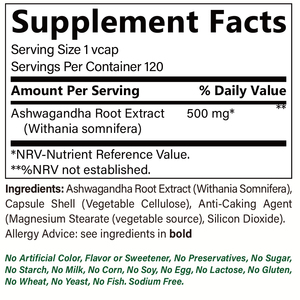 Cápsulas de Ashwagandha de Alta Potencia que Mejoran la Calidad del Sueño, 120 Cápsulas Vegetarianas, Suplemento de Extractos de Raíz de Ashwagandha - Product Image 3