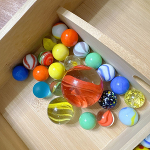 Billes de <span class=keywords><strong>verre</strong></span> en cristal de haute qualité, 16 mm, couleur unie, lustre métallique, faites à la main, motif floral, toucher réel, assortiment pour Noël et jeux - Product Image 2