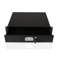 Tiroir coulissant pour rack 1U-4U, clavier, rack de serveur 19 pouces, noir, verrouillable, profondeur 35 cm, armoire réseau, DVR CCTV, tiroir en acier