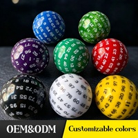 Dés polyédriques en acrylique multicolores à 100 faces pour D&D, directement de l'usine – Durables et personnalisables pour les jeux de rôle