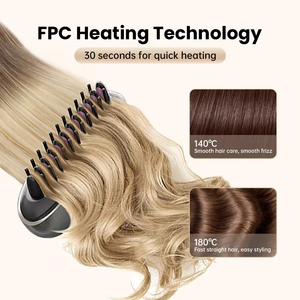 Cordless Ceramic Heating Straightening Brush Rapid Heating Portable <strong>Hair</strong> <strong>Straightener</strong> Negative Ion for Travel Hotel Salon Use - Product Image 3