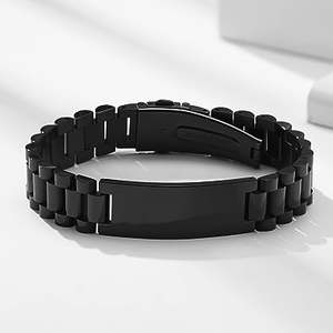 Braccialetto <span class=keywords><strong>con</strong></span> cinturino maschile in acciaio inossidabile 316l costoso di alta qualità all'ingrosso regalo <span class=keywords><strong>con</strong></span> nome inciso personalizzato per uomo padre - Product Image 2