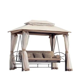 Gazebo Moderno para Exteriores <span class=keywords><strong>BEAUTYHOUSE</strong></span> BH-070, Impermeable, Resistente a la Corrosión, con Marco de Acero Gris, Toldo para Patio, Pabellón de Sombra - Product Image 4