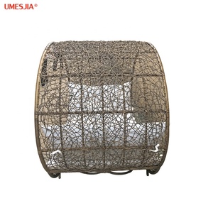 เครื่องจักสานหวาย PE สำหรับลานบ้านกลางแจ้งแบบโมเดิร์นพร้อมเบาะรองนั่งทรงกลม - Product Image 2