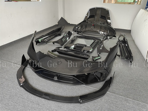 P-style pare-chocs avant et arrière jupes latérales de lèvre avant couvre kit de carrosserie de becquet arrière pour <span class=keywords><strong>Lamborghini</strong></span> LP610 580 tout en fibre de carbone - Product Image 4