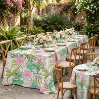 Housse de table ronde sans couture de 120 pouces à thème tropical, imprimée sur mesure, faible MOQ, pour événements de mariage et location