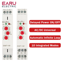 Relay Timer Multifungsi 16A Tipe 0.1 Detik - 10 Hari dengan 10 Pilihan Fungsi AC DC 12V-240V 250VAC Relay Waktu Din Rail EAMT1