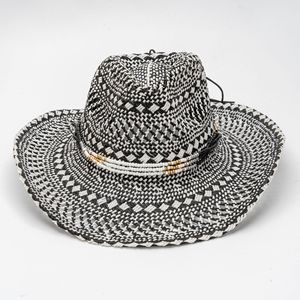 Sombrero de Paja Estilo Étnico, Tejido a Mano, Estilo Panamá, Vaquero, para Playa, Sol, Unisex, para Uso Diario, Fiestas y Actividades al Aire Libre, Superventas - Product Image 2
