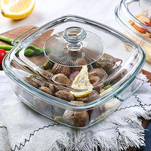 Olla de Vidrio para Microondas al por Mayor, 0.8L 1.2L 1.5L, Cuadrada Transparente con Tapa, <span class=keywords><strong>Travessa</strong></span> de Vidro, Ollas de Vidrio - Product Image 2