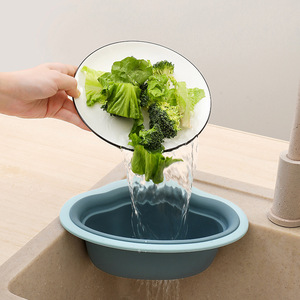Reversible Oval Sink Drain Basket L Collapsible Draining <b>Rack</b> For <b>Kitchen</b> Fruit Vegetable Washing - Product Image 3