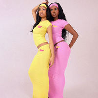 OEM ODM 2026 Loungewear Y2K Vêtements pour femmes Crop Top Jupe longue Ensembles 2 pièces pour femmes Robe douce Tenues maxi Ensembles jupe deux pièces