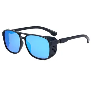Superhot Eyewear 20168 Vintage Plastic Steam Punk Sun glasses UV400 Men Shades Side Shield Steampunk Sunglasses