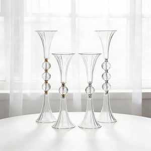 Nuova tavola professionale decorazione di fiori in plastica trasparente vaso a tromba per <span class=keywords><strong>matrimonio</strong></span> <span class=keywords><strong>matrimonio</strong></span> eventi fornitura - Product Image 1