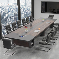 Table de conférence moderne extensible en bois avec chaises, idéale pour bureau, télétravail, chambre ou salle à manger - Pieds en fer