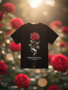 T-shirt da donna con stampa di rose di San Valentino, manica corta, girocollo, stile dolce, jersey floreale, 100% cotone, abbigliamento primaverile ed estivo - Product Image 2