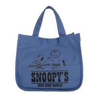 Sac fourre-tout en toile imprimé surf hawaïen Snoopy, avec fermeture éclair, sac à main portable multifonctionnel, sac de maman, sac de shopping en toile pour femme