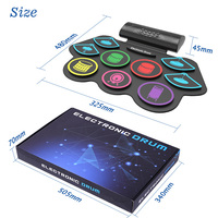 Ensemble de batterie électrique pliable en silicone E USB Mini ensemble de batterie musicale pour enfants Kit de batterie électronique portable enroulable à la main