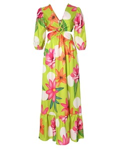 Nuevo Vestido Maxi Sexy con Estampado Floral y Volantes, Moda Femenina - Product Image 3