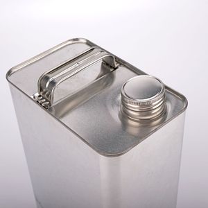 Fabbrica 4L quadrato bianco barile <span class=keywords><strong>olio</strong></span> di vernice latta chimica tanica tanica con ferro vite ugello coperchio ferro maniglia - Product Image 4