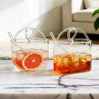 Verre à cocktail en forme de sac à main, style INS populaire, avec paille, pour boissons chaudes et froides, idéal pour mariages, bars, cafés et fêtes