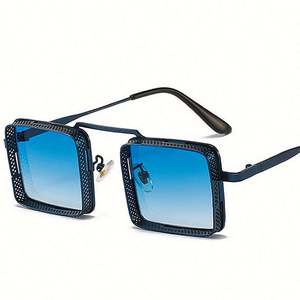 Gafas de Sol de Metal Huecas Estilo Punk Retro de Moda 2022 para Hombre y Mujer, Gafas de Sol Steampunk Cuadradas Pequeñas - Product Image 1