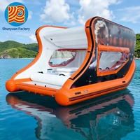 Bateau gonflable électrique personnalisé à double pont pour loisirs aquatiques, type maison flottante ou lounge de fête