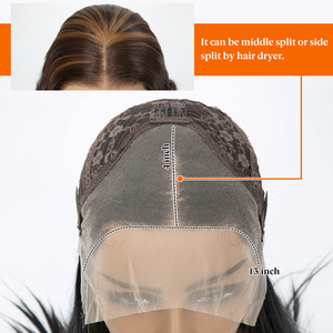 Peluca Frontal de Encaje Premium 13*4 de Onda Larga de Alta Calidad al por Mayor con Cabello Sintético Suave y Encaje HD Transparente para <span class=keywords><strong>Mujer</strong></span> - Product Image 6