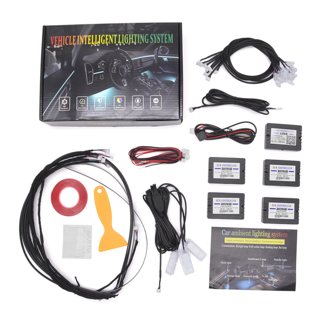 Newest Hot Selling Universal RGB Symphony LED Strip Light Ambient Car Interior Lighting Kit Car Ambient Light