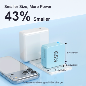 Chargeur rapide 65W Type-C PD 3.0 avec prise pliable EU/US/AU/UK pour iPhone, MacBook, <span class=keywords><strong>HP</strong></span>, Samsung, Switch, adaptateur de voyage miniature - Product Image 4