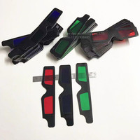 Carte d'identification à lumière polarisée rouge, bleue, verte, explorer, révéler la loupe, carte de décodage, lentille