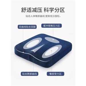 เบาะรองนั่งเมมโมรี่โฟมทรงสี่เหลี่ยมผืนผ้า 40x40 ซม. หนา 5.5 ซม. ลดแรงกดทับ สำหรับเก้าอี้สำนักงาน รองรับสะโพก ระบายอากาศได้ดี ดีไซน์แข็งแรง - Product Image 3