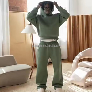 Ensemble de survêtements de haute qualité : sweat à capuche et pantalon de jogging en molleton technique, survêtements amples unis pour hommes, coupe-vent personnalisé, survêtement oversize - Product Image 5