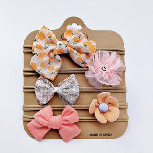 5 pcs/सेट सुंदर नवजात शिशु बालों के लिए बाल सहायक धनुष फूल हेयरबैंड हेडबैंड हेडबैंड - Product Image 6