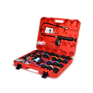 Kit de détection de fuites de radiateur de voiture 28 pièces avec manomètre et adaptateurs pour l'entretien automobile, étui inclus - Product Image 4