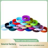 Manchons de protection pour base de tasse en silicone de qualité alimentaire certifiée, réutilisables, lavables, portables, accessoires pour articles de boisson personnalisables