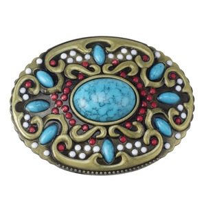 Fibbia per cintura turchese fibbie occidentali per fibbie per cinture in lamiera da donna progetta il tuo Design privato - Product Image 3