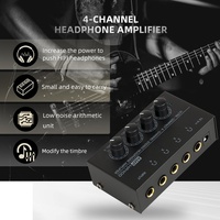 Amplificateur de casque stéréo professionnel ultra-compact en métal à 4 canaux pour la maison, la scène, le studio, l'enregistrement audio, moniteur intra-auriculaire