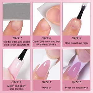 AILLSA OEM - <span class=keywords><strong>Uñas</strong></span> Acrílicas Hechas a Mano con Punta Francesa Cónica, Blancas, Cobertura Total, 120 Piezas/Caja con Pegamento - Product Image 6