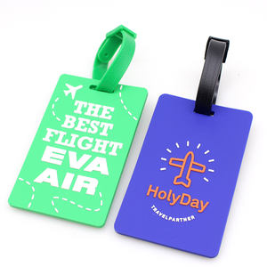 Targhette per bagagli in gomma morbida in PVC, grande e brillante, borsa da viaggio, etichette per valigie da viaggio con carta d'identità per viaggi - Product Image 3